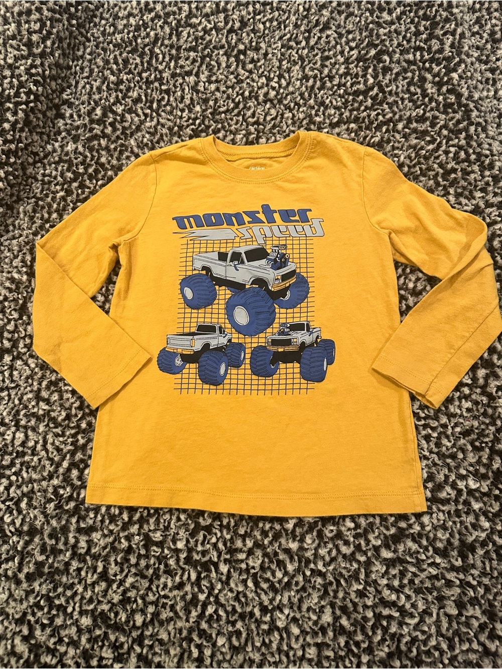 ⭐️ $1 if bundled - 4T Carter's Yellow 'Monster Trucks' Long Sleeve Tee